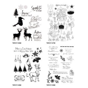 Timbres transparents à motifs <span class=keywords><strong>de</strong></span> Noël pour la création <span class=keywords><strong>de</strong></span> cartes, le <span class=keywords><strong>scrapbooking</strong></span> DIY, timbres en relief transparents pour la décoration photo, timbre personnalisé - Product Image 1