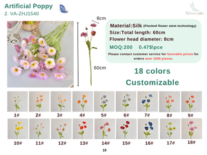 Arrangement <span class=keywords><strong>de</strong></span> fleurs artificielles en soie à 4 têtes, fleurs <span class=keywords><strong>de</strong></span> <span class=keywords><strong>pavot</strong></span>, utilisées pour la décoration <span class=keywords><strong>de</strong></span> mariage, la décoration <span class=keywords><strong>de</strong></span> la maison, centre <span class=keywords><strong>de</strong></span> table - Product Image 2