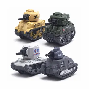 New Product Hot Sale 1/64 Alloy Pull Back Tank Model Military Tank Model 4 Piece Set Toy Gift