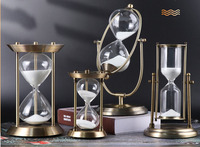 Sablier vintage 1/3/5/10/15 min rétro en métal sablier horloge Antique Bronze petit verre de sable montre maison bureau décor