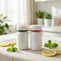 Conteneur à pilules en plastique PET de qualité alimentaire de 60 ml et 100 ml, couleurs personnalisées, bouchon à clapet, impression à l'écran pour capsules de vitamines, gommes