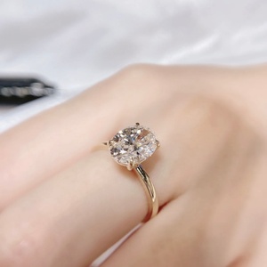IGI Certified Oval Lab Grown Diamond 0.5-5ct D VVS1VVS2 CVD HPHT 10K/14K/18K Solid Gold Wedding Engagement <b>Ring</b> for Women - Product Image 1