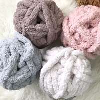 Fil à tricoter Bojay Chunky Cozy Loop Knit en polyester chenille, fil épais doux pour bébé, fil chenille végétalien