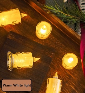 2023 candele Tealight senza fiamma tremolanti a LED popolari candele bianche piccole luci da tè con Timer azionano per mer con effetto reale - Product Image 4
