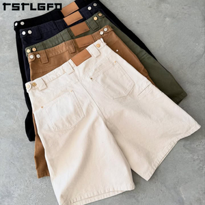 Pantaloncini da <span class=keywords><strong>Uomo</strong></span> Taglie Forti con Logo Personalizzato, Estivi, con Tasche, Larghi, in <span class=keywords><strong>Denim</strong></span>, Stile Vintage, Moda <span class=keywords><strong>Uomo</strong></span>, Pantaloncini da Lavoro in Jeans - Product Image 6