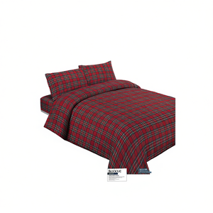 Juego de Funda de Edredón 100% Algodón, Diseño Kilt, Cama Individual Italiana 200x200cm - Product Image 3