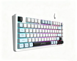 75% Wired Membrane Keyboard 81-Key Gaming 3-<strong>Color</strong> ABS Keycaps Rainbow Lighting with <strong>Knob</strong> Control Type-C Cable Plug &amp; Play - Product Image 4