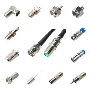 75 Ohm F Female Quick Male Compression PCB Mount RCA R/A RF Coaxial Connector for RG6/RG58/RG174 Cable