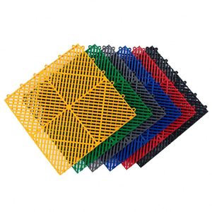 Dalles de sol industrielles en plastique colorées antidérapantes à clipser, durables et emboîtables pour garage - Product Image 4