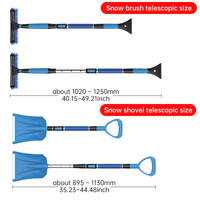 Kit de voiture d'hiver 5 en 1 avec manche rétractable long en alliage d'aluminium et ABS, grattoir pour glace et neige pour pare-brise de voiture