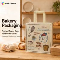 Sacs en papier personnalisés pour boulangerie avec poignées pour le pain, les pâtisseries et l'emballage alimentaire