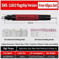 SANERPRO SNE-11602 Anti-vibratie Rotatie-schuifmotor Lucht-die-slijpmachine Pen 65000RPM 3mm Collet Palmgreep Precisie Mal Metaal
