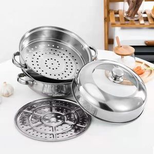 หม้อนึ่งสแตนเลส 2 ชั้น ขนาด 28 ซม. สำหรับเตาแก๊สและเตาแม่เหล็กไฟฟ้า ใช้ในครัวเรือน - Product Image 3