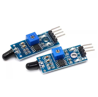 Modul Sensor Api Papan Biru, Modul Deteksi Sumber Api, Modul Penerima Inframerah, Sistem 3-kabel, Sistem 4-kabel