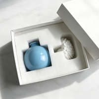 Diffuseur de parfum en céramique Finru avec bouteille d'huile essentielle, fleur en céramique, coffret cadeau d'aromathérapie pour la maison, la salle de bain, la chambre d'hôtel