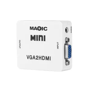 Adaptador VGA a HDMI Hd VGA hembra a HDMI hembra Vga Hdmi convertidor con soporte de Audio 1080p, precio al por mayor
