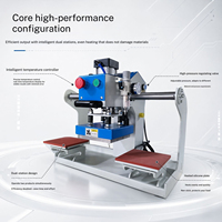Machine de presse à chaud pneumatique à double tête facile à utiliser pour l'impression de mini logos sur vêtements