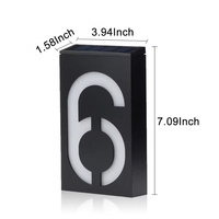 Plaque de porte solaire avec numéro 0-9, panneau numérique LED, haute luminosité, étanche, éclairage extérieur, plaque de porte solaire avec numéro