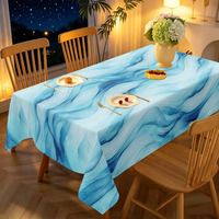 Nappe imprimée numérique motif vague océanique abstraite bleue, prix d'usine, pour maison moderne, vente en gros