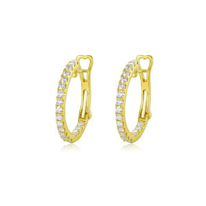 Pendientes de Aro con Diamantes Cultivados en Laboratorio de Corte Brillante de 0.78ct, Chapados en Oro de 14K, Certificados por IGI, de Lujo para Hombres y Mujeres, Regalo para Bodas y Fiestas, VS - Product Image 1