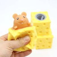 Lisa Cute Plush Cheese Mouse and Vent Squirrel Cup Pinch Happy Squeeze Soft Stress Relief Toy for Thank You Gifts