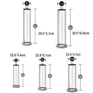 Mặt bích bơm Acrylic tự khóa bơm huấn luyện viên 11.81in lớn đôi tốt nghiệp cốc phụ kiện tăng cường xi lanh chân không dương vật - Product Image 2