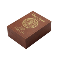 Emballage de boîte en forme de livre de luxe personnalisé bio-dégradable boîte magique de carte de jeu avec nom en papier similicuir et mousse EVA