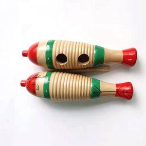 Guiro en bois en forme de poisson avec bâtonnet gratteur, instrument de percussion pour l'éducation musicale des enfants - Product Image 3
