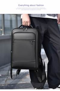 OEM Wholesale PU Business Laptop <b>Backpack</b> with USB Charging Port Multi Pocket 15.6 Inch <b>Faux</b> <b>Leather</b> Travel School <b>Backpack</b> - Product Image 6