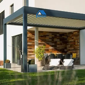 Pergola moderne en aluminium avec toit à lames orientables, imperméable, <span class=keywords><strong>pour</strong></span> patio et véranda, pavillon en aluminium résistant aux intempéries - Product Image 5