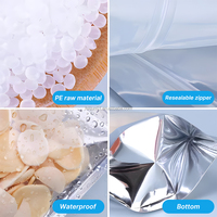 Sachets d'emballage refermables de qualité alimentaire, en aluminium, avec fenêtre transparente, sachets refermables, sachets à épices