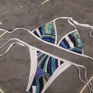 Costume da Bagno Lussuoso di Alta Qualità, Ecologico, Lavorato a <span class=keywords><strong>Maglia</strong></span>, Nuovo Bikini Sexy da Donna con Stampa e Spalline, Set Due Pezzi per Vacanze - Product Image 1