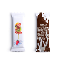 Sachet d'emballage alimentaire refermable en plastique thermoscellable imprimé sur mesure pour bâtonnets glacés, sucettes glacées et jus congelés