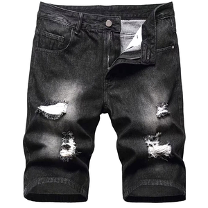 Pantalon cargo ample vintage respirant de haute qualité, personnalisé, avec déchirures et effet empilé, short en jean, <span class=keywords><strong>bermuda</strong></span> pour garçon - Product Image 2