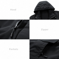 Vestes décontractées pour hommes R&U, logo personnalisé disponible, fermeture éclair, imperméable, randonnée, vêtements de sport de plein air
