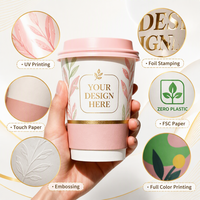 Gobelet en papier double couche rotatif, laminé, résistant à l'humidité, imprimé sur mesure, avec couvercle, pour l'emballage de boissons, café, thé