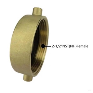 Adaptateur de tuyau d'incendie 2-1/2" NST(NH) femelle x 3/4" GHT mâle en laiton avec embout à goupille pour tuyau d'incendie et hydrant, adaptateur de jardin - Product Image 2
