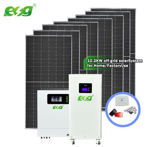 ESG 10kw Système solaire hybride complet hors réseau avec onduleur et batterie au lithium Panneaux solaires de stockage Solution d'<span class=keywords><strong>électricité</strong></span> domestique - Product Image 1