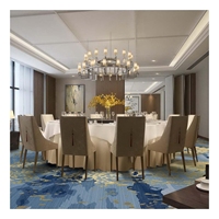 Tapis personnalisé en nylon chinois bleu et blanc résistant au feu imprimé mur à mur hôtel de luxe ascenseur chambre