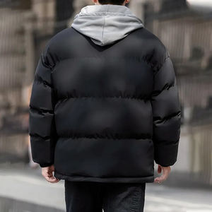 เสื้อแจ็คเก็ตพัฟเฟอร์บุขนสำหรับผู้ชายไซส์ใหญ่ ระบายอากาศได้ดี เหมาะสำหรับกิจกรรมกลางแจ้งในฤดูหนาว ให้ความอบอุ่น มีฮู้ดแบบตั้ง  ทรงสตรีทแวร์ - Product Image 4