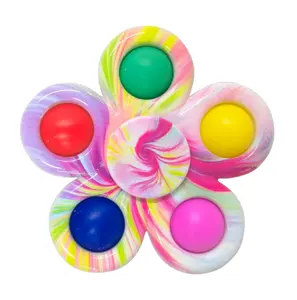 Colorido dedo SPINNER fidget juguete antiestrés alivio ansiedad simple hoyuelo empujar burbuja sensorial para niños adultos