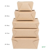 Boîte à lunch rectangulaire en papier kraft brun de qualité alimentaire avec logo personnalisé imprimé et pelliculage brillant pour les nouilles à emporter
