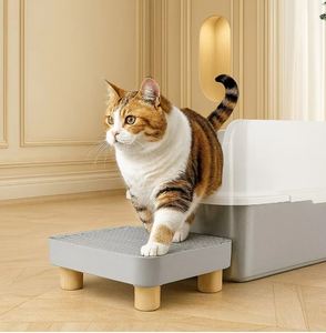 Plataforma Elevada para Gatos Easy Clean de 20L, TPU ABS Antideslizante, Patas de Madera, Tapete Antipolvo, para Gatos de Todas las Edades, Logotipo Personalizado - Product Image 1