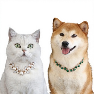 Collar de Perlas Sólidas Personalizado para Mascotas con Diamantes de Imitación Estilo Princesa para Bodas, Cumpleaños, Festival de Primavera, Fotografía - Product Image 1