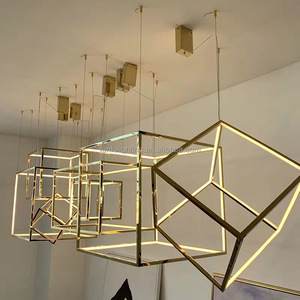 Lampes suspendues modernes et créatives en acier inoxydable Lampes suspendues simples au plafond avec LED <span class=keywords><strong>pour</strong></span> les projets <span class=keywords><strong>de</strong></span> hall - Product Image 1