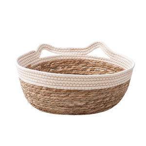 Новый дизайн, Очаровательная кровать для кошек, круглая корзина, хлопковая тканая кровать для кошек, для отдыха кошек - Product Image 3