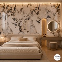 Panneau solide WPC de qualité supérieure, texture pierre jaune, pour revêtement mural intérieur de clubs et hôtels, imperméable, résistant à l'humidité et à la corrosion