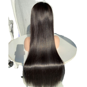 Cabello Humano Virgen Vietnamita Liso Negro Natural de 250% de Densidad con Encaje Frontal HD 13x4 Pre-Arrancado Sin Pegamento para Mujer - Product Image 1