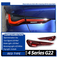 Feux arrière LED laser style GTS XUNBAI pour BMW Série 4 G22/G82/M4 2020-2024, clignotants séquentiels rouges, Plug & Play, garantie 1 an