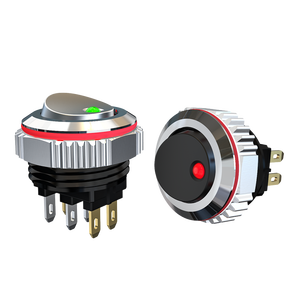 Interrupteur à bascule LANBOO, mini-interrupteur à bascule, <span class=keywords><strong>10A</strong></span>, 6 broches, argent, rouge + connecteur avec LED, 250V, 220V, chromé, plastique noir, 16 mm - Product Image 6